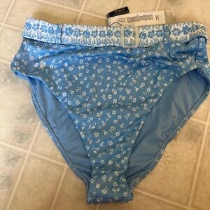 Polo Ralph Lauren High Waist Belted Light Blue Floral bikini Bottoms